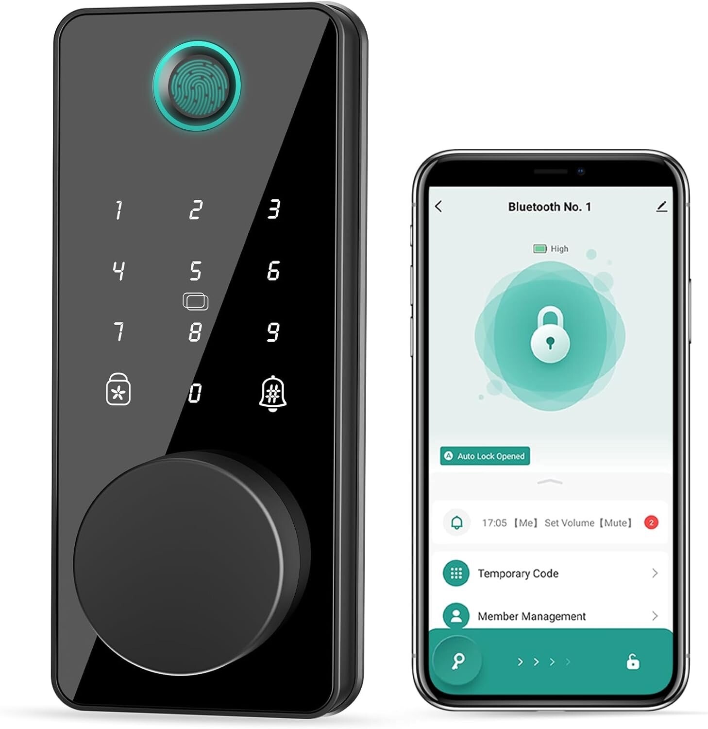 Smart Fingerprint Deadbolt 5-in-1 Keyless Entry Door Lock