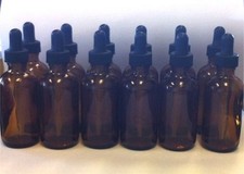 12 pack of 2oz 60mL Amber Glass Dropper Bottles with Glass Pipettes