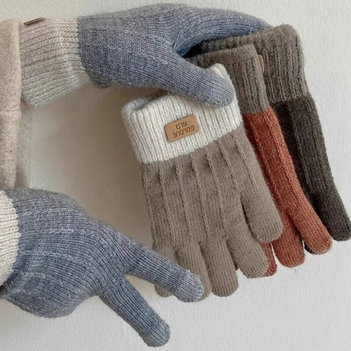 Women Ladies Adults Winter Thick Plush Knitted Gloves Extra Warm Stretch Gloves - Picture 12 of 19