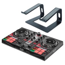 Hercules DJControl Inpulse 200 MK2 2-Deck DJ-Controller + Laptopständer Schwarz