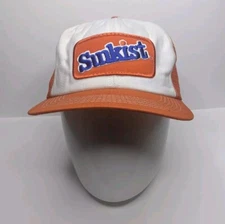 Vintage SUNKIST Orange Soda Snapback Hat patch Advertising USA Trucker Cap