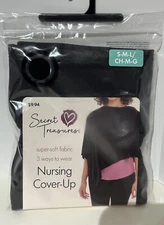 Secret Treasures Nursing Cover Up S M L Black Stretch Knit Breastfeeding NEW