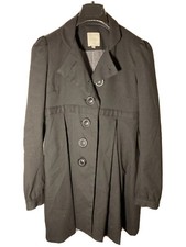 Vintage Mason Womens Size 6 Frock Coat Rain Coat -black -puff Shoulders Usa Made