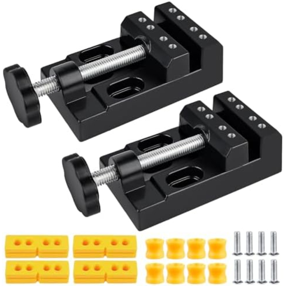Coppia Mini Morse da Banco 57mm - Morsetto Piatto per Trapano a Colonna