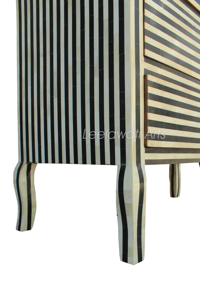 Living Room Home Decorative Black And White Chest Of 3 Drawer And Dresser - Image 3 of 4