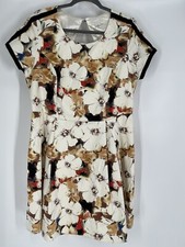 FOREVER 21 PLUS SIZE women 1X cotton blend floral dress lined pleated cap sleeve