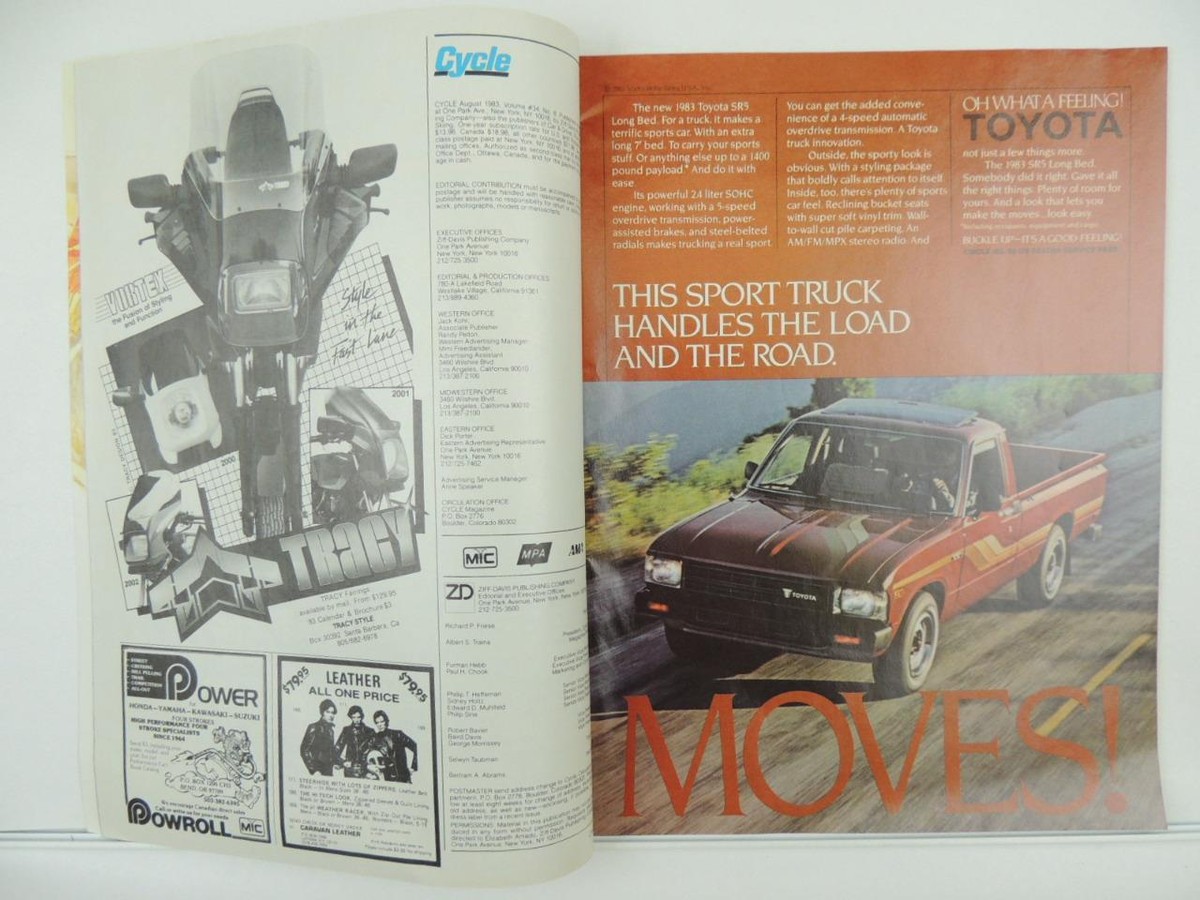 Vintage Aug 1983 CYCLE Magazine Kawasaki ZX750 Motocross Yamaha
