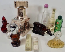 Vintage  (11) AVON DECANTERS & BOTTLES Glass Bull Traffic Light Liberty Bell 