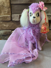 Vintage G.I.R. Pertegato Vincenza Felted Wired 7" Purple Poodle 1960s Italy