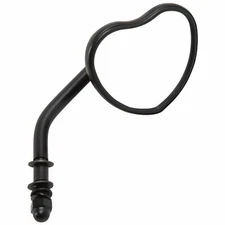Lowbrow Customs Black Heart Motorcycle Mirror - Perch Mount - Black