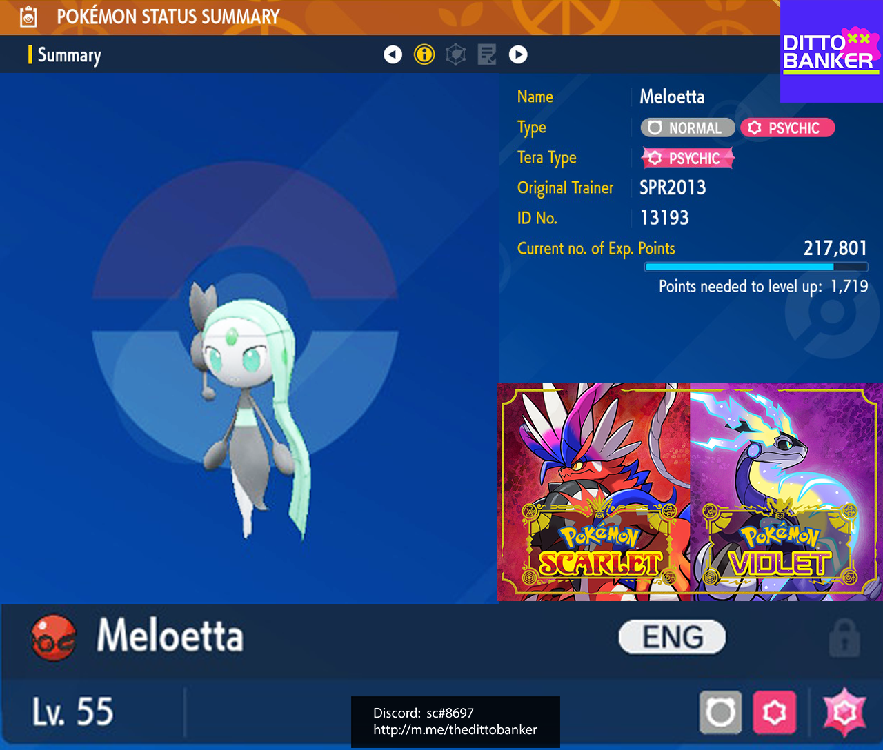 ✨Meloetta Shiny+Normal 6IV✨ Pokemon Scarlet&Violet BUNDLE🚀Fast Mythical  Trade🚀