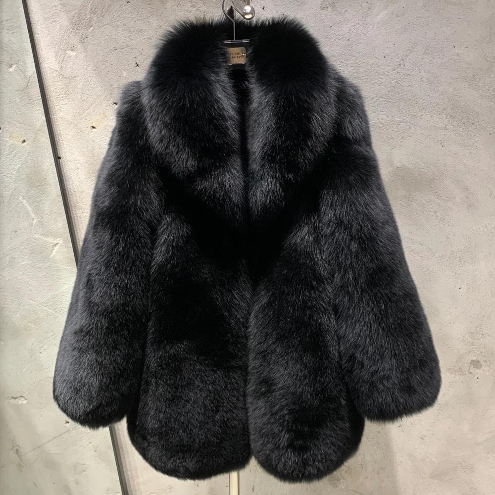 Fashion Men's Real Fur Coat Genuine Fox Fur Jacket Winter Thick
