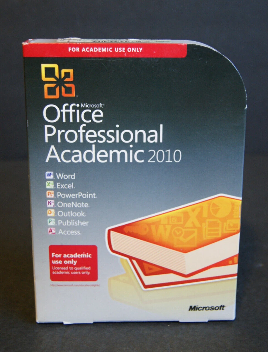 Microsoft Office Professional Academic 2010 Dvd W/ Product Key Ms Pro  T6D-00123 | Ebay