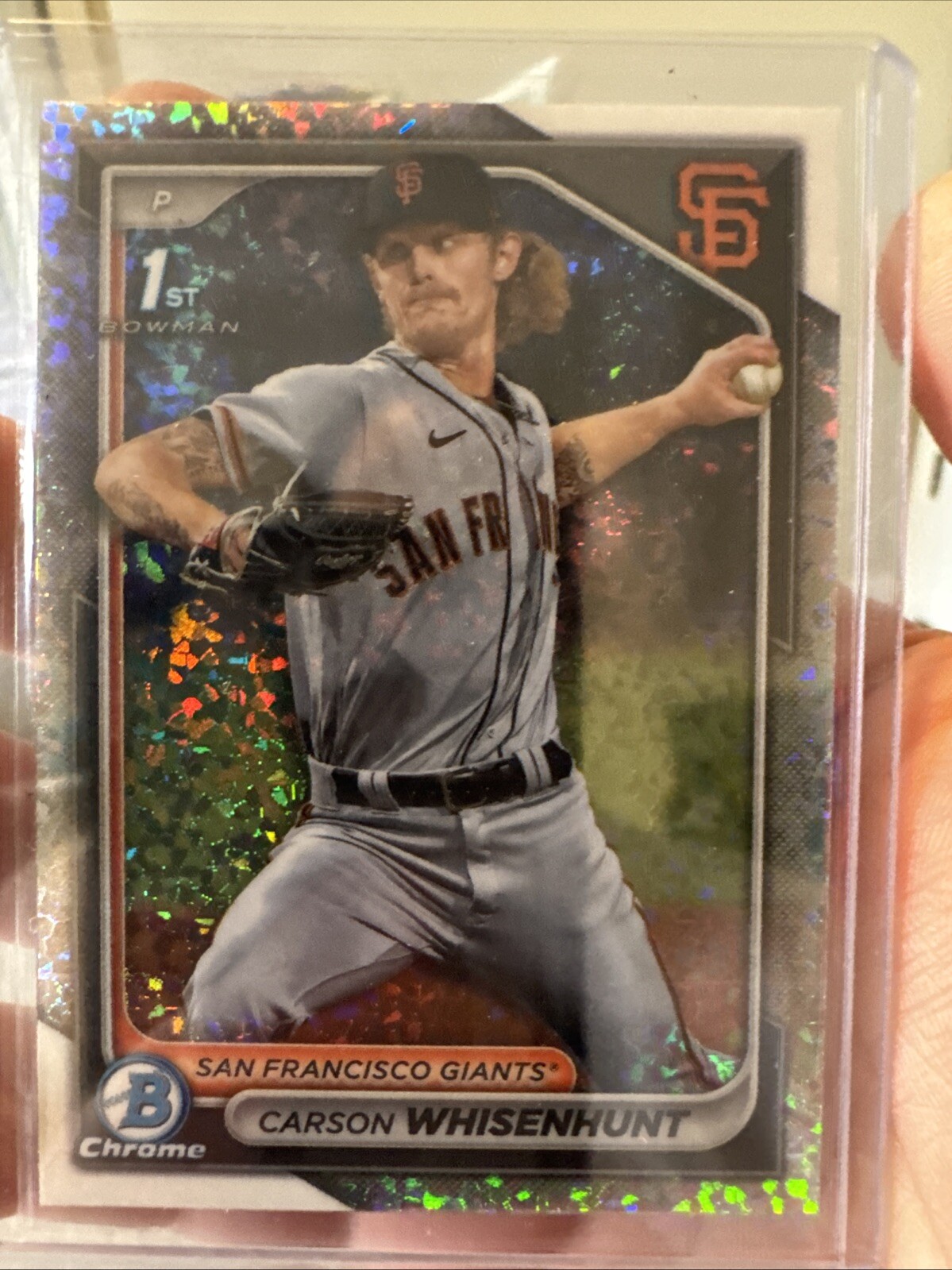 2024 Bowman - Chrome Prospects Lunar Glow Refractor #BCP-96 Carson Whisenhunt