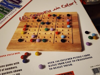 ColorKu Color Sudoku Puzzle Wooden Game Set with Puzzle Cards