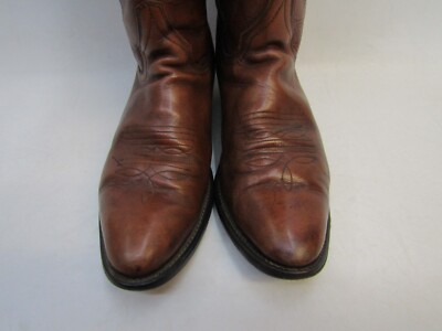 Walker Mens Size 9 D Brown Leather Cowboy Western Boots | eBay display picture 2