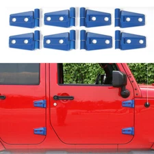 8x Exterior Door Hinge Cover Protector Trim Kit For Jeep Wrangler JK 07-17 Blue