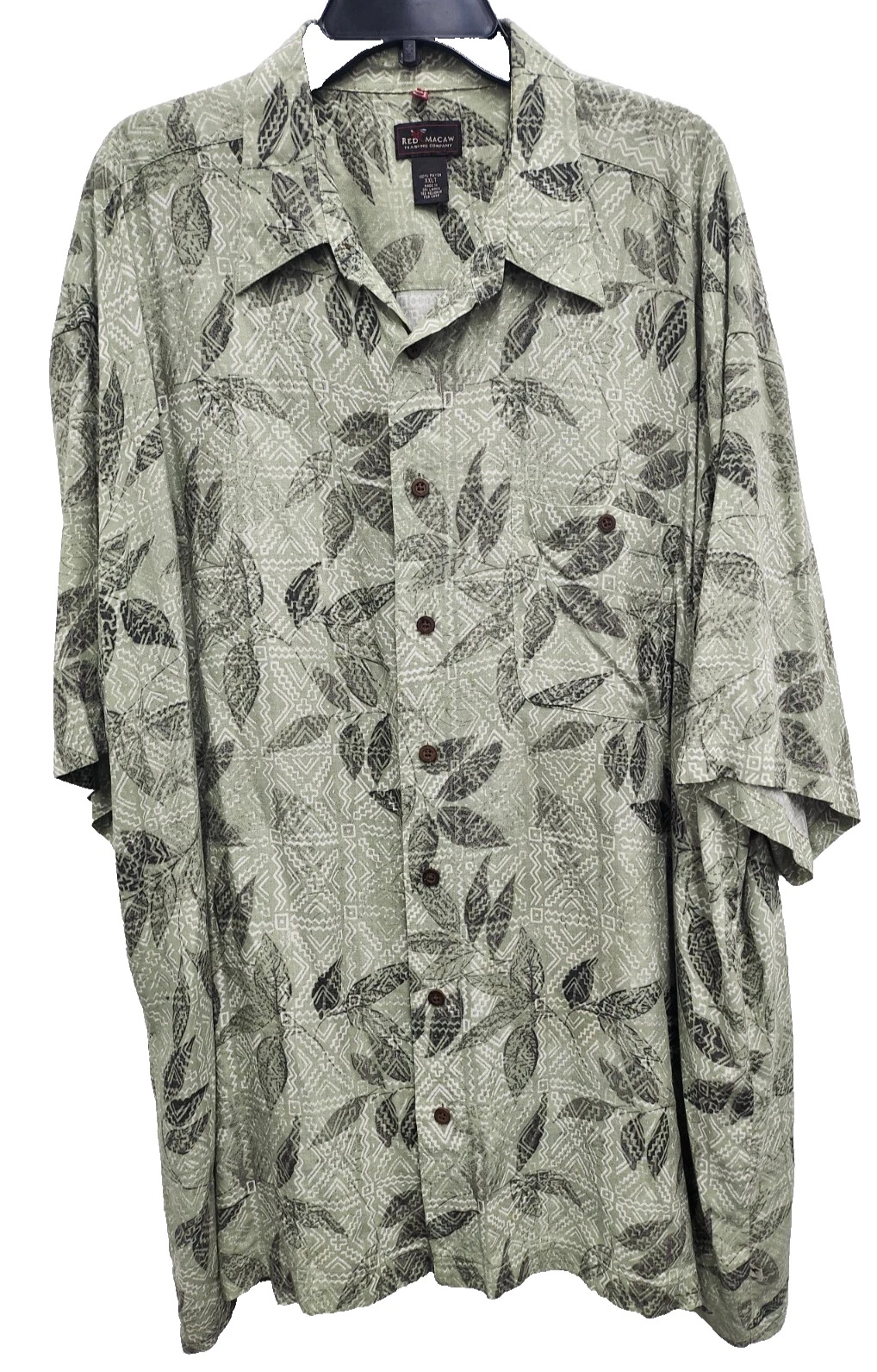 Red Macaw Mens Hawaiian Shirt Size 2XL Gray Floral Short Sleeve Button Front
Opens in a new window o