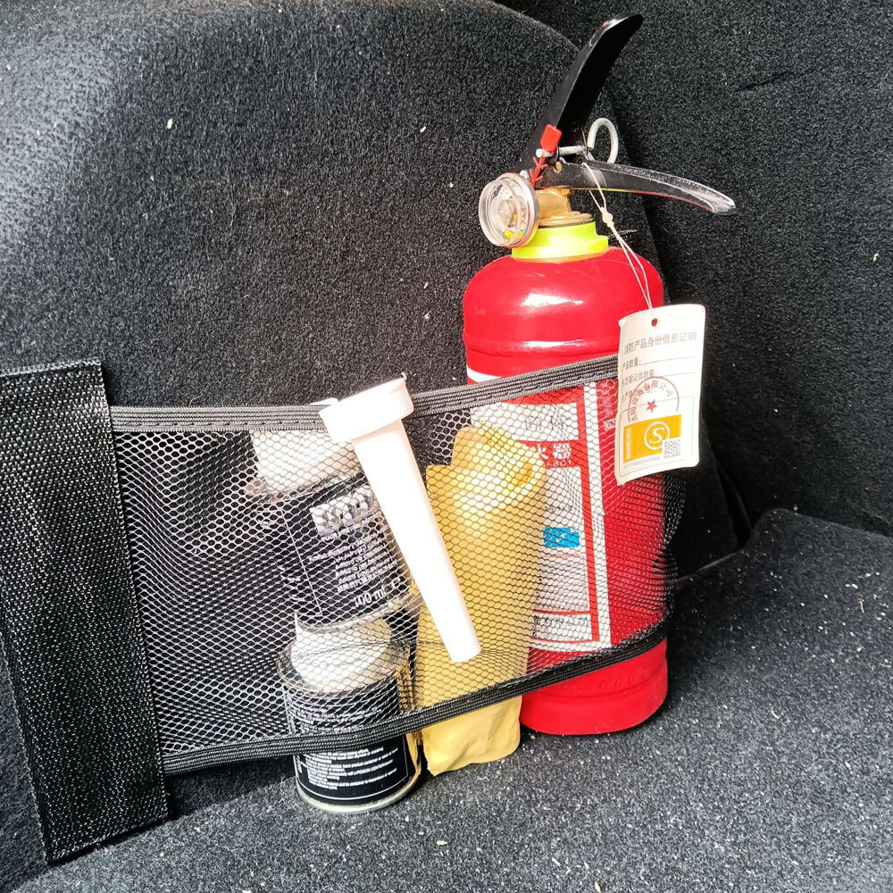 Car Trunk Organizer Fixing Belt Elastic Net Mesh Storage Bag Tapes Accessories