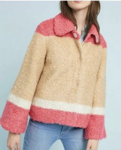 color block teddy jacket