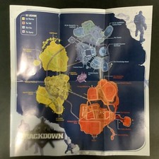 Crackdown 1 Microsoft Xbox 360 Insert Poster / Map Only