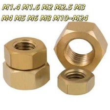M1.4 M1.6 M2 M2.5 M3 M4 M5 M6 M8 M10~M24Metric Hex Full Nuts Brass Lock Nuts