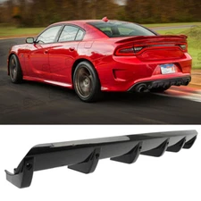 Rear Lower Side Diffuser 6-Fins Bumper Lip Spoiler Body Kit For Dodge Charger