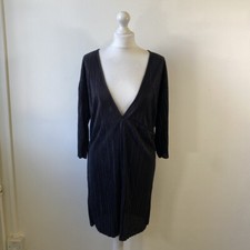 Urban Outfitters Another Reason Plisse Plunge Mini Dress. Black. UK 12