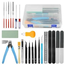 28 PCS Modeler Basic Tools Craft Set, Plastic Box Hobby Model Assemble Building