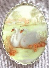 Xl Beautiful Swan Picture On A Mirrored Background In Silver Frame Back 1-12 In