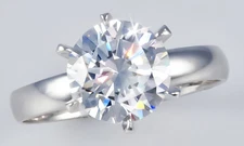3 ct Extra Brilliant Ring 3mm Band Top CZ Imitation Moissanite Simulant Size 6.5