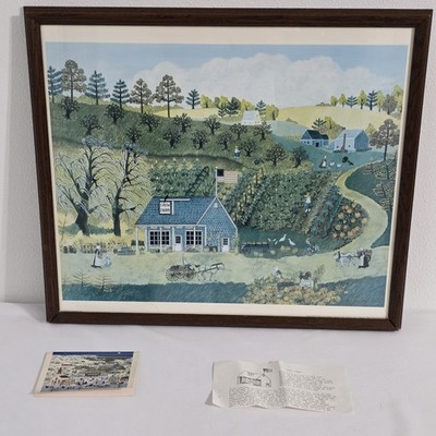 Vintage Dorie Cook Print Americana Sandwich Cape Cod Ma 'Crow Farm'