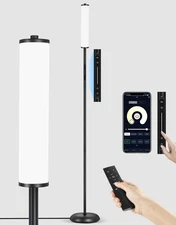Bright Floor Lamp with Remote, Touch & APP Control, 1500LM 65" Tall Standing ...