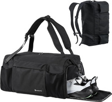 Gym Bag for Men with Shoes Compartment and Wet Pocket Convertible Duffle Bag and