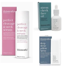 THISWORKS Stress Check Face Oil, Perfect Legs Skin Miracle, Pillow Spray