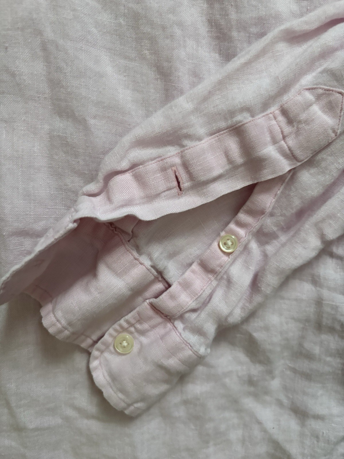 Rare Find Polo Ralph Lauren Blake Shirt 100percent Linen Pink Button Down Mens Sz L image 6