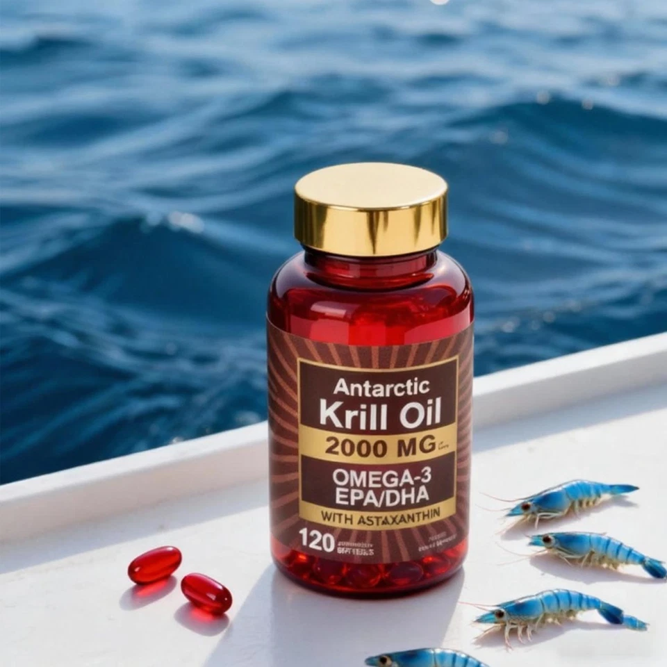 南极磷虾油 2000 毫克 120 粒软胶囊 | DHA、Omega-3 EPA,含虾青素 全新 — 第 3/4 张图片