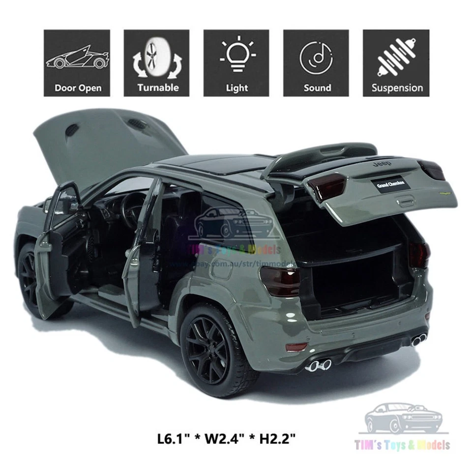 Jeep Grand Cherokee Trackhawk 1:32 Modelo Coche Diecast Vehículo Colección Regalo para Niños Foto 2 de 4