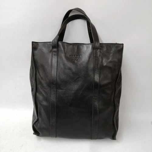 Sac fourre tout en relief avec logo PRADA noir 12,5 pouces