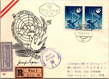 GOLDPATH: Austria cover 1949 to USA first day registered censored CV899_P16
