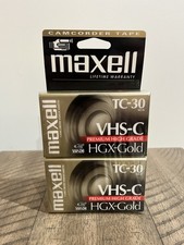 New 2 Pack Maxwell VHS-C HGX-Gold TC-30 Premium High Grade Video Cassette Sealed