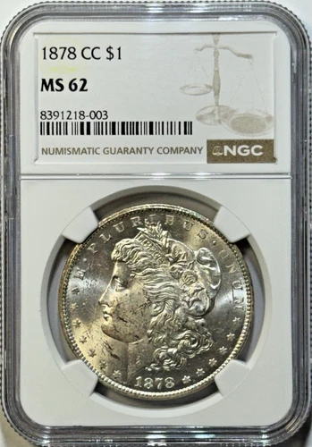 1878-CC MORGAN SILVER DOLLAR $1 – NGC MS62 – CARSON CITY HEAT!