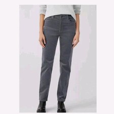 EILEEN FISHER Superfine Stretch Corduroy Pants 5 Pocket Lean Charcoal Size 6