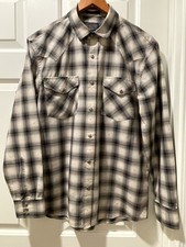 Pendleton Pearl Snap Plaid Frontier Western Shirt Texture Accents Men's Medium