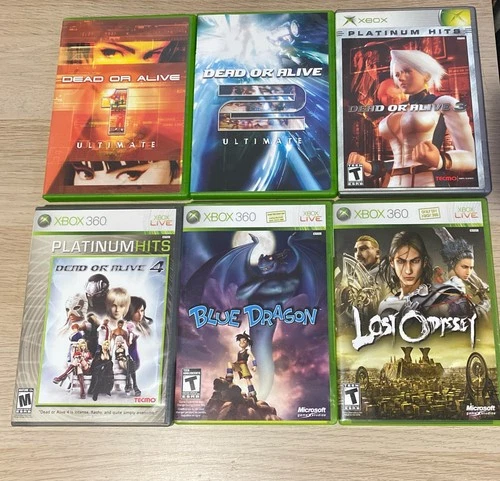 Xbox 360 Games Lot Bundle, Dead or Alive 1-4, Lost Odyssey, Blue Dragon