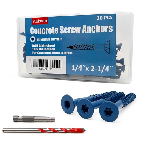 3/16" x 1-1/4" Torx Head Concrete Screws Anchoring to Masonry 50PCS - Picture 10 of 12