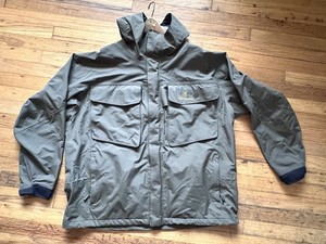 Browning Hooded Hunting Jacket Mens XL Olive Green Waterproof Shell