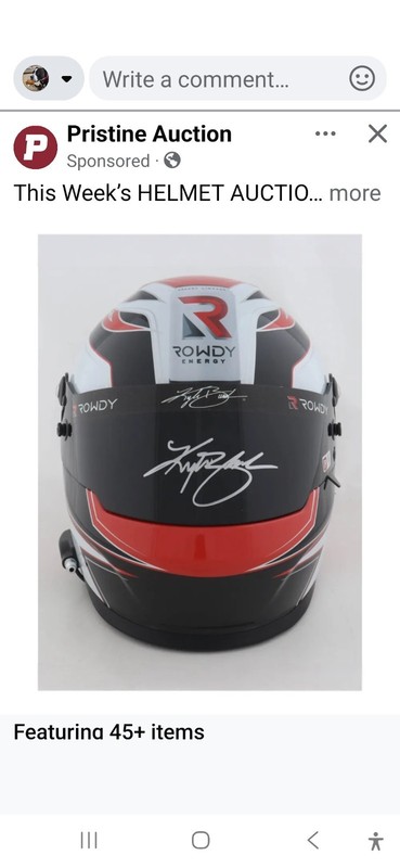 KYLE BUSCH FULL SIZE AUTOGRAPHED HELMET ROWDY ENERGY COA NASCAR