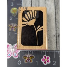 Hampton Art Flower Silhouette Etched 2009 Rubber Stamp Wood M40