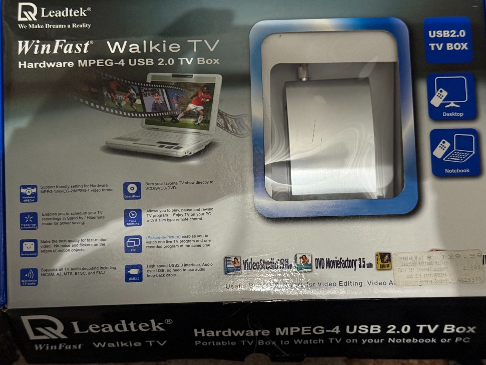 Leadtek WinFast Walkie TV Hardware MPEG-4 TV Box, PVR with user manuals ...